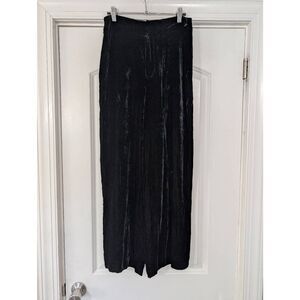Zara Woman Velvet Wide Leg‎ Pants women's medium black goth witchy whimsigoth